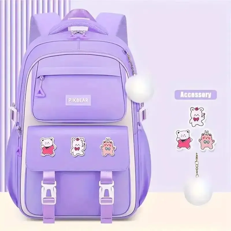 Kids Backpack Children School Bags Waterproof Primary Schoolbag Book Bag (purple)
